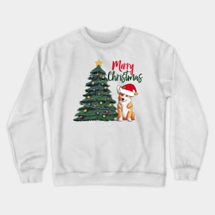 Merry Christmas Corgi in Santa Hat Crewneck Sweatshirt